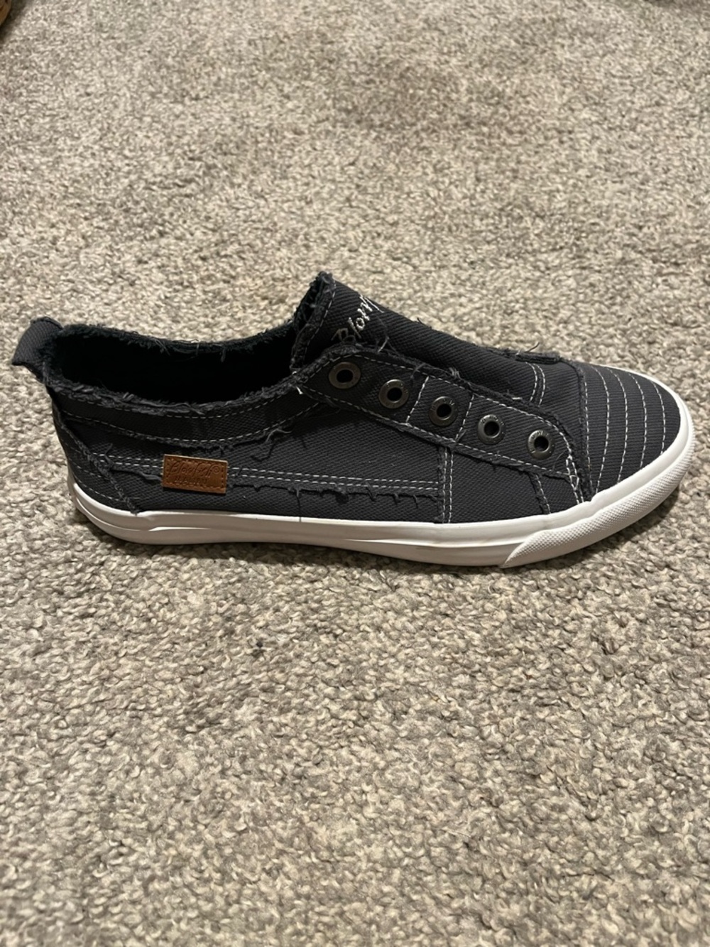 Blowfish Women’s Slip-On Canvas Sneaker in Charcoal Black